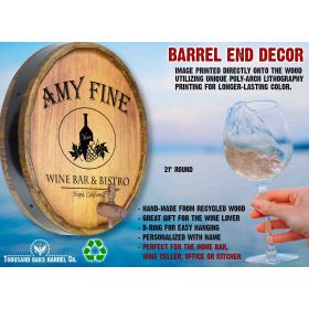 'Wine Bar Bistro' Personalized Quarter Barrel Sign (B312)