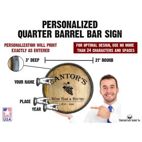 'Wine Bar & Bistro' Quarter Barrel Sign (QB325)