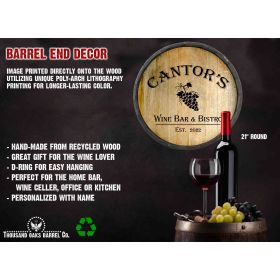 'Wine Bar & Bistro' Quarter Barrel Sign (QB325)