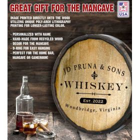 Classic Label Personalized Quarter Barrel Sign (B424)Classic Label Personalized Quarter Barrel Sign (B424)