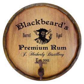 'Blackbeard Distillery' Personalized Quarter Barrel Sign (P3)