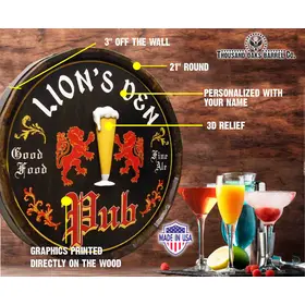 Handmade quarter barrel pub sign specs
