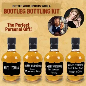 Bootleg Bottling Kit personalized mini liquor bottles for graduation, Christmas, birthday, and special occasions
