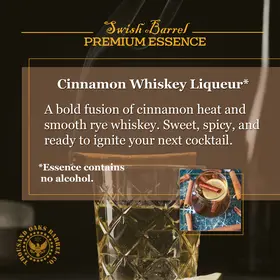 Cinnamon Whiskey Liqueur Essence alcohol-free concentrate inspired by spicy cinnamon and smooth rye whiskey flavor.