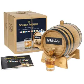 Explore 10 unique whiskey flavor profiles and age spirits at home with The Whiskey Experience barrel aging kit.