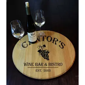 'Wine Bar & Bistro' Personalized Barrel Head Lazy Susan (B325)