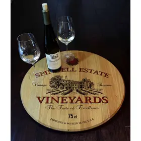 'Wine Vineyard' Personalized Barrel Head Lazy Susan (B526)