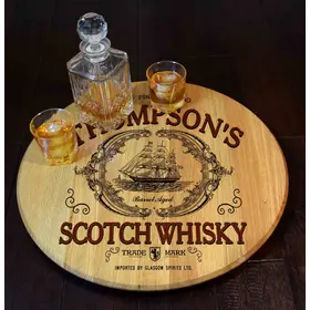 'Scotch Whisky' Personalized Barrel Head Lazy Susan (B548)