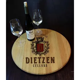 'Wine Crest' Personalized Barrel Head Lazy Susan (B562)