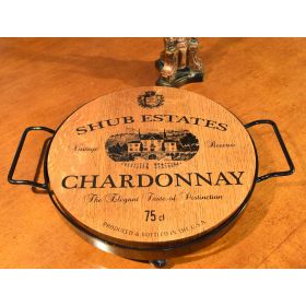 'Estate' Personalized Serving Board w/ Wrought Iron Base (B518)