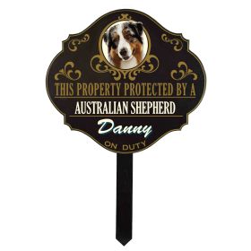 Personalized Protected by 'Australian Shepherd' sign (wulf1)Wulfsburg sign
