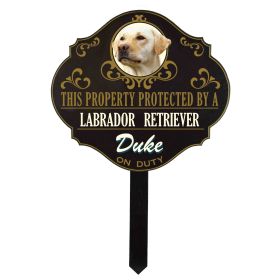 Personalized Protected by 'Labrador Retriever' sign (wulf13)  Wulfsburg Sign