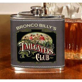 'TaleGaters Club' Personalized Leather Flask B812