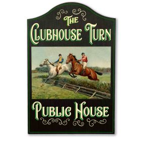 Clubhouse Turn Vintage Pub Sign