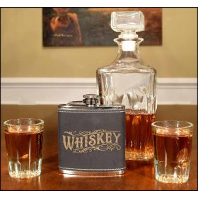 'Whiskey' Leather Flask (FSK_B511)
