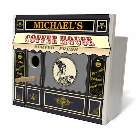 Personalized Coffee House Birdhouse (Q124)