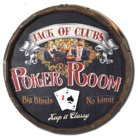 Poker Room Quarter Barrel Sign (QB1804)