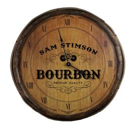 Personalized "Bourbon Whiskey" Quarter Barrel Clock (B580)