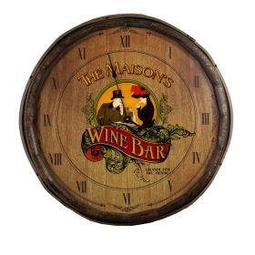 Personalized "Wine Bar" Quarter Barrel Clock (B814)