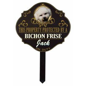 Personalized Protected by 'Bichon Frise' sign (wulf21)  Wulfsburg sign