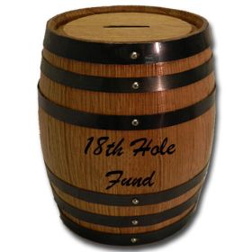 '18th Hole' Mini Oak Barrel Bank