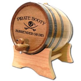 'Pirate Booty Skull' Oak Barrel (B_NP2)