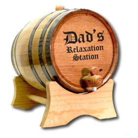 'Dad's Relaxation Station' Oak Barrel (B159)