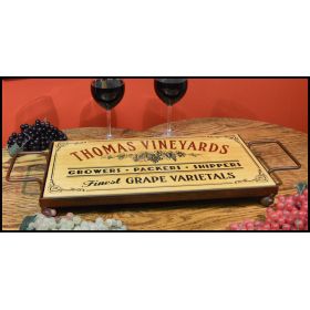 'Grape' Personalized Serving Board w/ Wrought Iron Base (ST104)