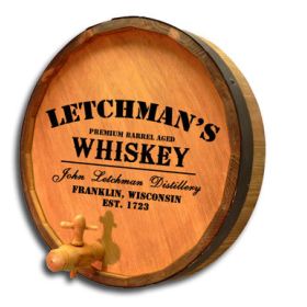 'Whiskey Design' Personalized  Quarter Barrel Sign (P5)