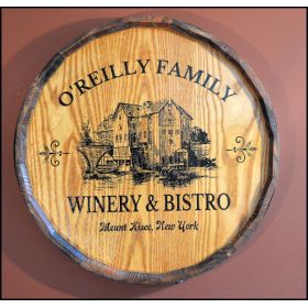 'Winery & Bistro' Personalized Quarter Barrel Sign (QBX_13)