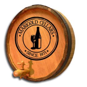 'Wine Medallion' Personalized Barrel Head Sign(B327)