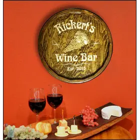 Personalized Wine Bar Quarter Barrel Sign (QBX11)