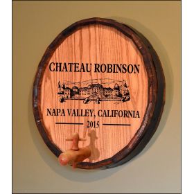 'Chateau Robinson' Personalized Quarter Barrel Sign (B463)