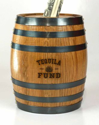 'Tequila Fund' Mini Oak Barrel Bank (PB109)