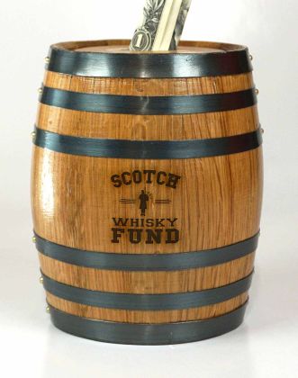 'Scotch Whiskey Fund' Mini Oak Barrel Bank (PB110)