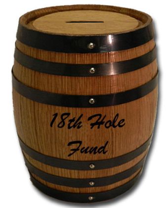 '18th Hole' Mini Oak Barrel Bank