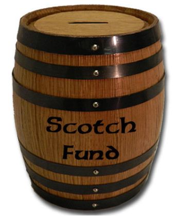 'Scotch Fund' Mini Oak Barrel Bank