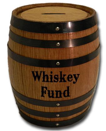'Whiskey Fund' Mini Oak Barrel Bank