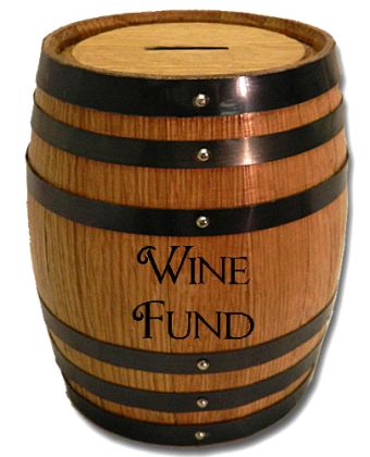 'Wine Fund' Mini Oak Barrel Bank