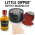 Little Dipper Bottle Waxing Kit with wax warmer, sealing wax pellets, stirring sticks, and a wax-sealed whiskey bottle.