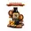 Small Batch Bourbon Essence 20ml premium straight bourbon whiskey flavor concentrate with mini oak barrels and glass of bourbon on the rocks.