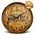 Personalized bourbon barrel clock showing Jack Lavender's Bourbon Bar design on a rustic quarter barrel style wall clock with Roman numerals.