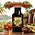 Dark Jamaican Rum Essence pouch by Swish Barrel with tropical palms, sugarcane and oak barrels, alongside a crystal glass of dark amber rum over ice with lime.