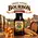 Small Batch Bourbon Whiskey Essence packet with a glass of bourbon, oak barrels, wheat and corn in a warm Kentucky-style distillery setting.