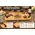 Personalized solid oak barrel head kitchen serving tray measuring 21 x 11 inches, featuring black wrought iron handles, custom engraving, and rustic charcuterie display.