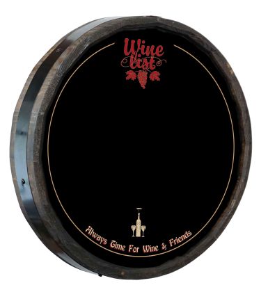 Wine List 'Always Time For Wine & Friends' Chalkboard Quarter Barrel Sign (QB_355)