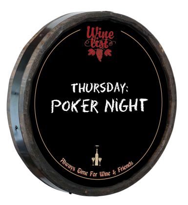 Wine List 'Always Time For Wine & Friends' Chalkboard Quarter Barrel Sign (QB_355)