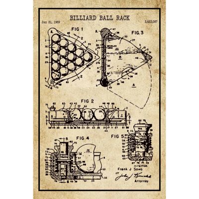 Billiard Ball Rack Patent Drawing
