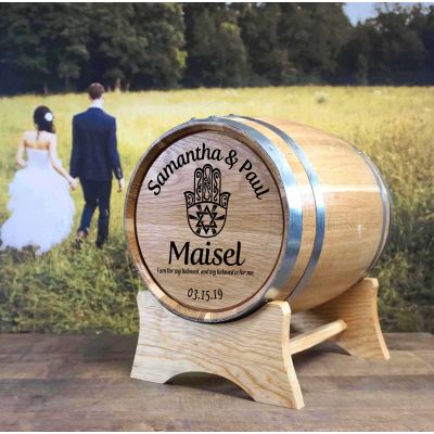 Personalized Hamsa Jewish Wedding Barrel