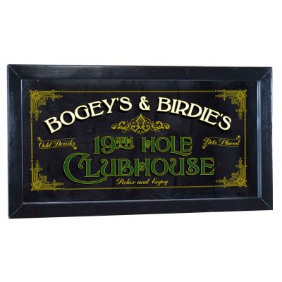 Personalized 19th Hole Clubhouse Decorative Framed Mirror (M4000)